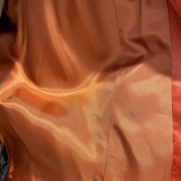Ellen Tracy Women's burn Orange Velvet Jacket size petite 12 - Picture 6 of 6